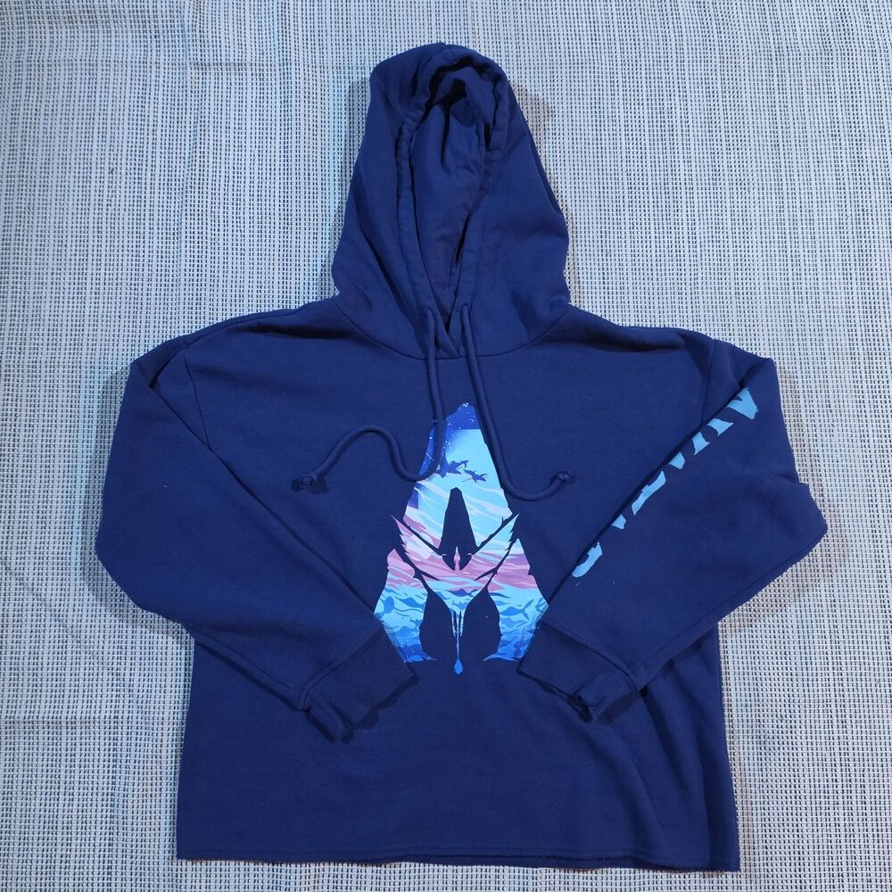 Avatar Graphic Hoodie Sweatshirt Blue Women's XXL